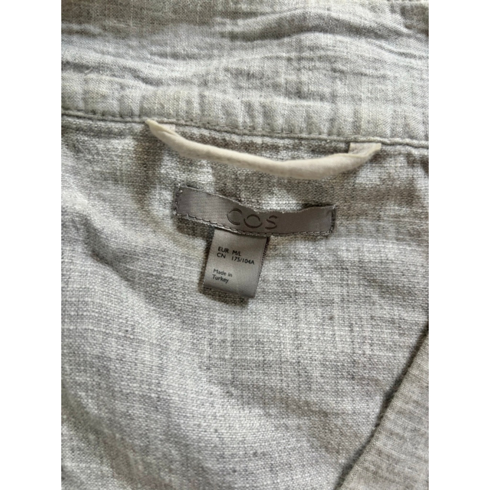 Women's COS Grey Cotton Boxy Robe Size L 100% Cotton - Picture 3 of 14